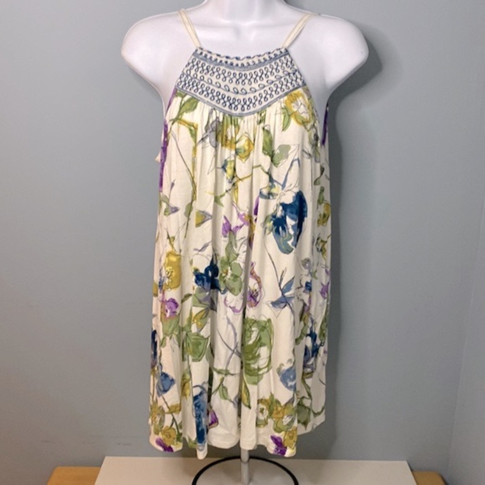 Anthropologie embroidered bib top one September Isabel XS